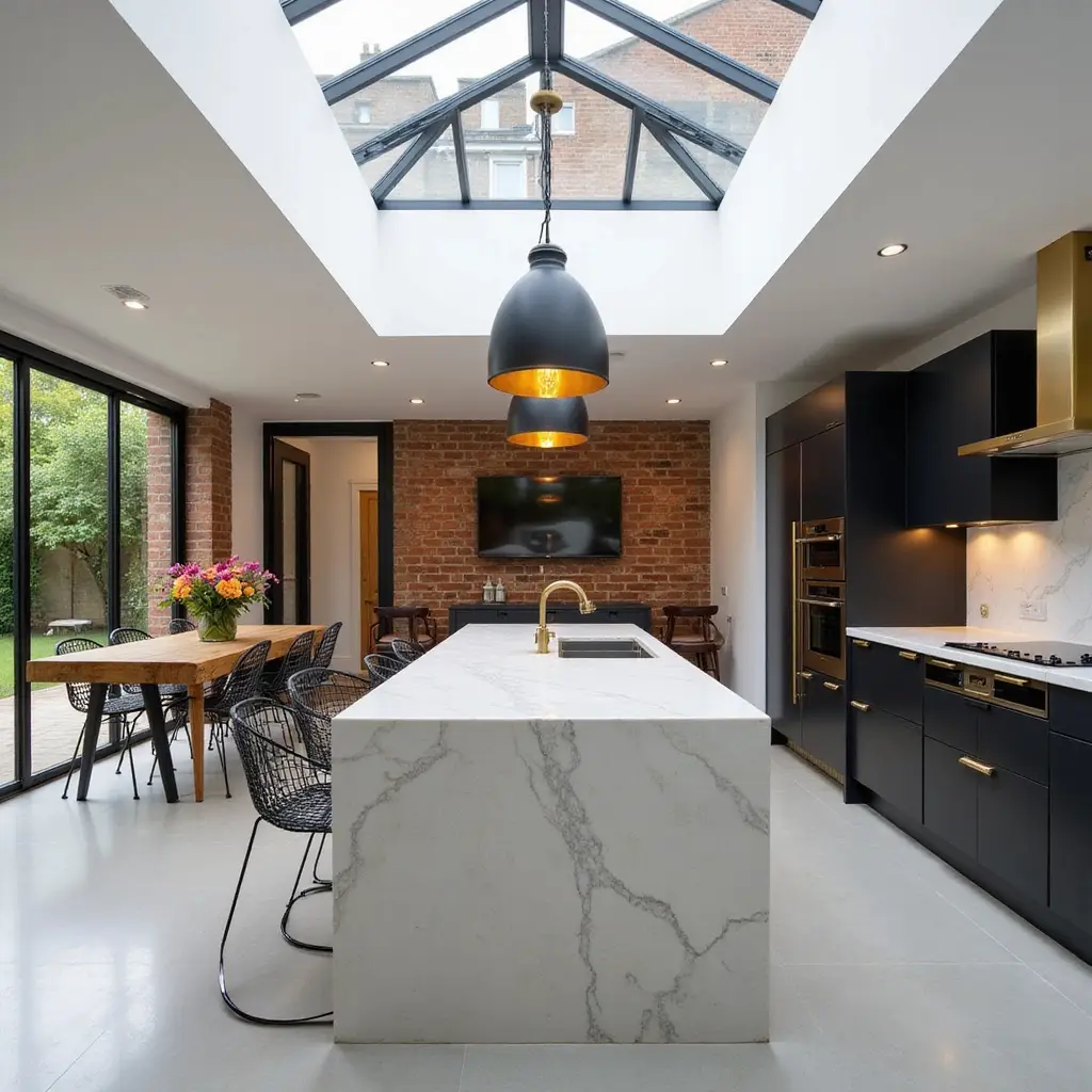 Kitchen extension with lantern light